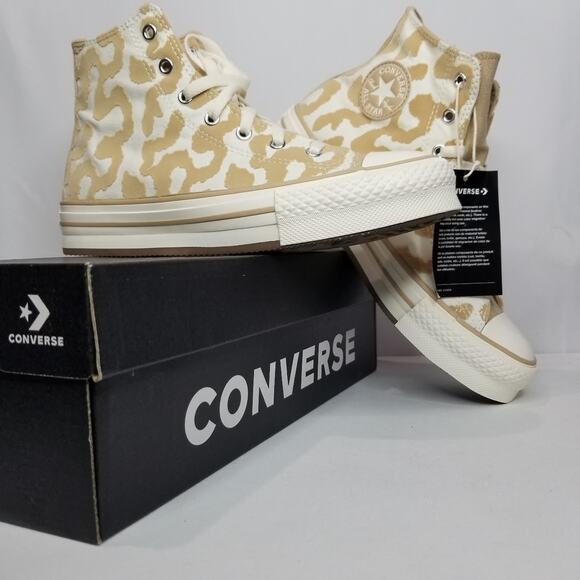 Converse Women's  CTAS Lift Hi Top Women Size 7 Leopard Print   A11112C NWT - Picture 1 of 8